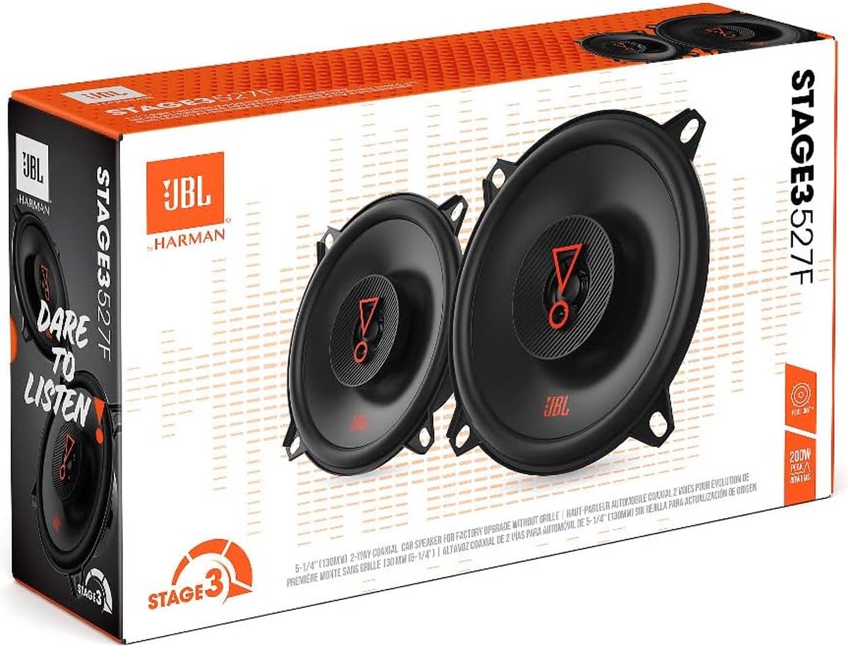 JBL Stage3 527F - Autospeakers - 5.25” Inch (130 mm) - 2-Weg Coaxiaal - 200 Watt- 2 Stuks - Zonder G – foto 6