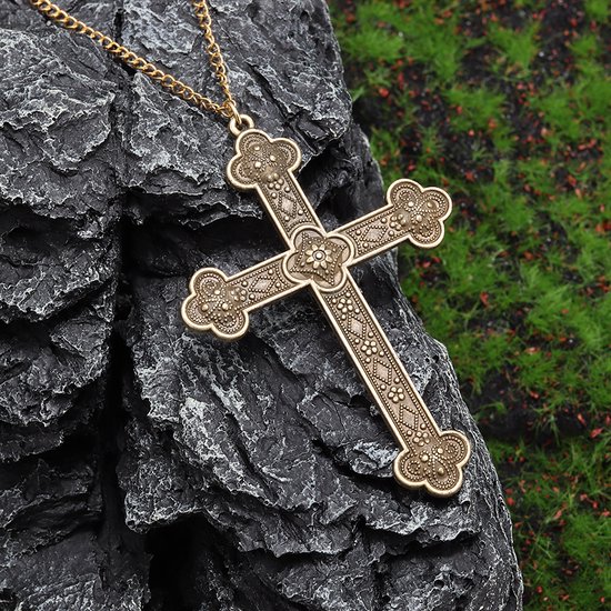 Donley wapen kruis ketting- jezus wapen kruis - schilden kruis zilver - Antique Silver Plated - Antique Bronze Plated Cross Pendant Necklace - bronze kleur