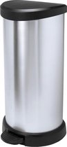 Decobin Afvalbak 40 Liter Metallic-Zilver - Grote Prullenbak