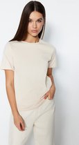 Trendyol TWOSS23TS00000 Volwassenen Vrouwen T-shirt - Licht beige - XL