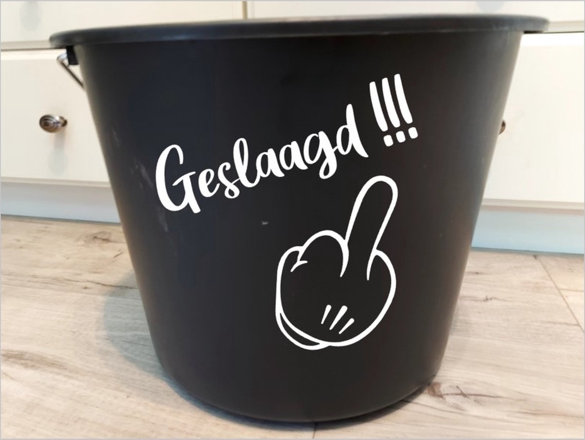 Goedkoopste Bedrukte emmer Geslaagd !!!, Geslaagd, Bedrukte emmer, Emmer cadeau, Cadeau