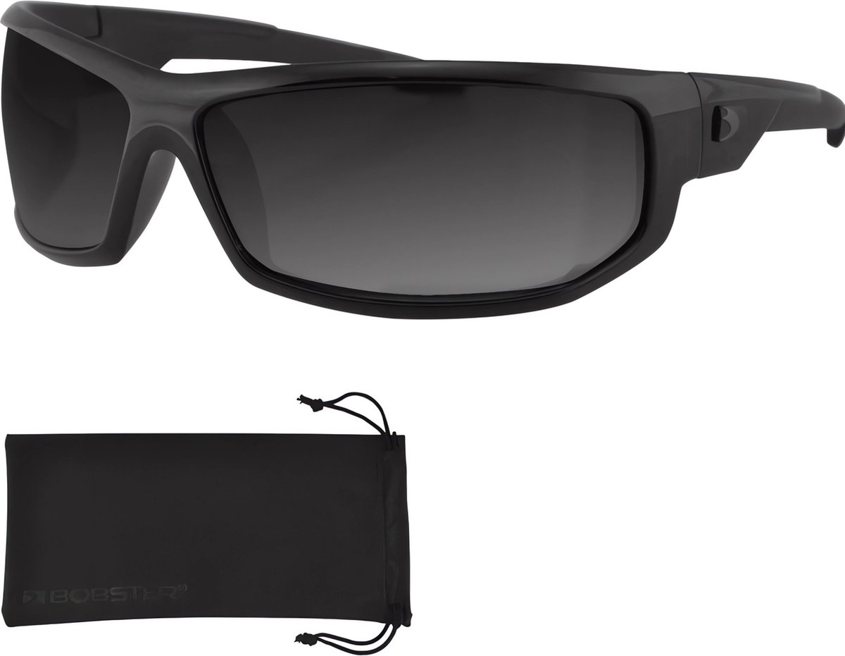 Bobster® Fietsbril AXL - Fietsbril Heren - Sportbril Heren - Glaskleur Smoke - Zwart