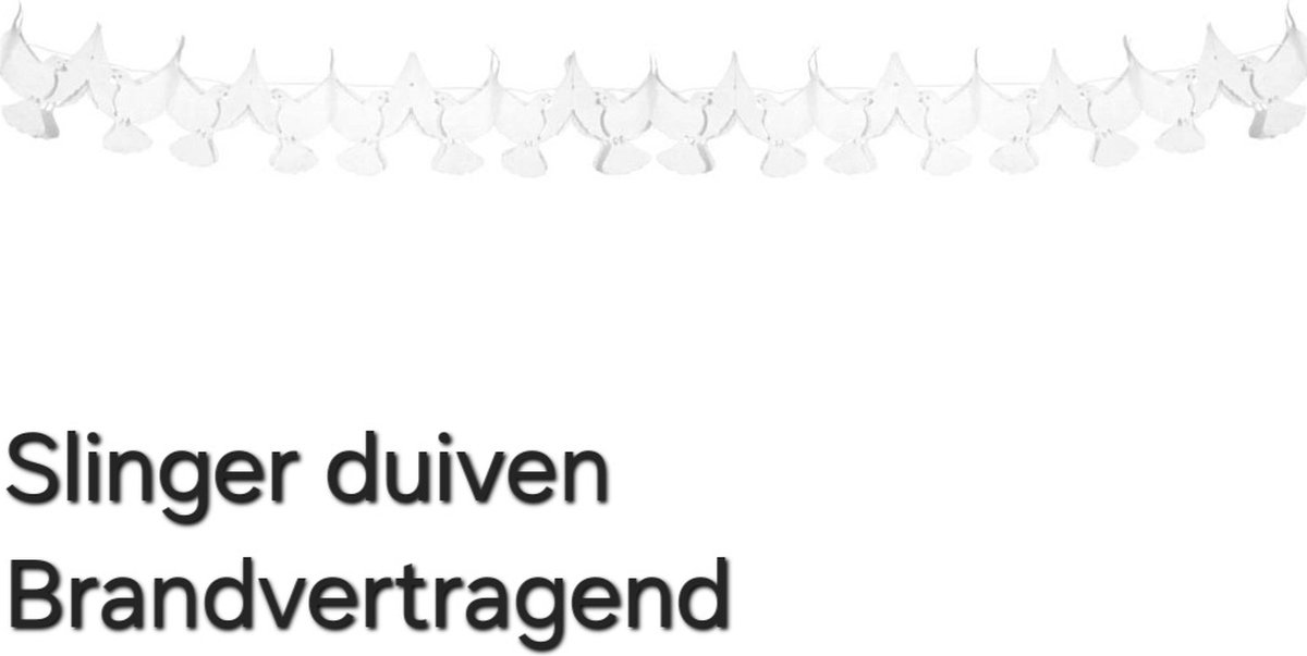 Slinger Duiven 6 meter , Brandvertragend/ Brandveilig, Huwelijk, Jubileum, Communie, Themafeest
