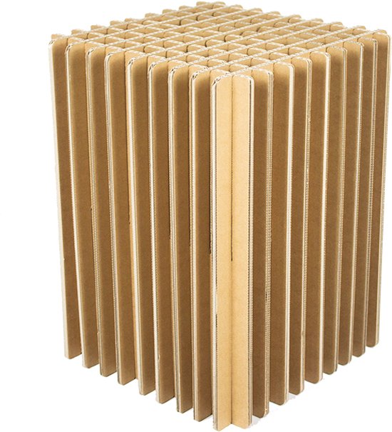 Kartonnen Raster Krukje - Kartonnen meubel - Karton kruk - 30x30x40 cm - Duurzaam Karton - Hobbykarton - KarTent