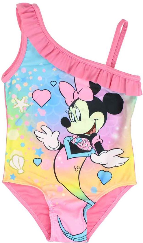 Disney Minnie Mouse Badpak - Lichtroze - Zeemeermin - Maat 122/128