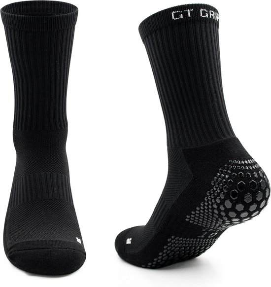 Chaussettes GT GRIP - Chaussettes Grip - Premium - 1 paire - Wit - Chaussettes de Chaussettes de sport - Chaussettes grip Voetbal - Chaussettes grip basket - Chaussettes Padel - Taille 43-47