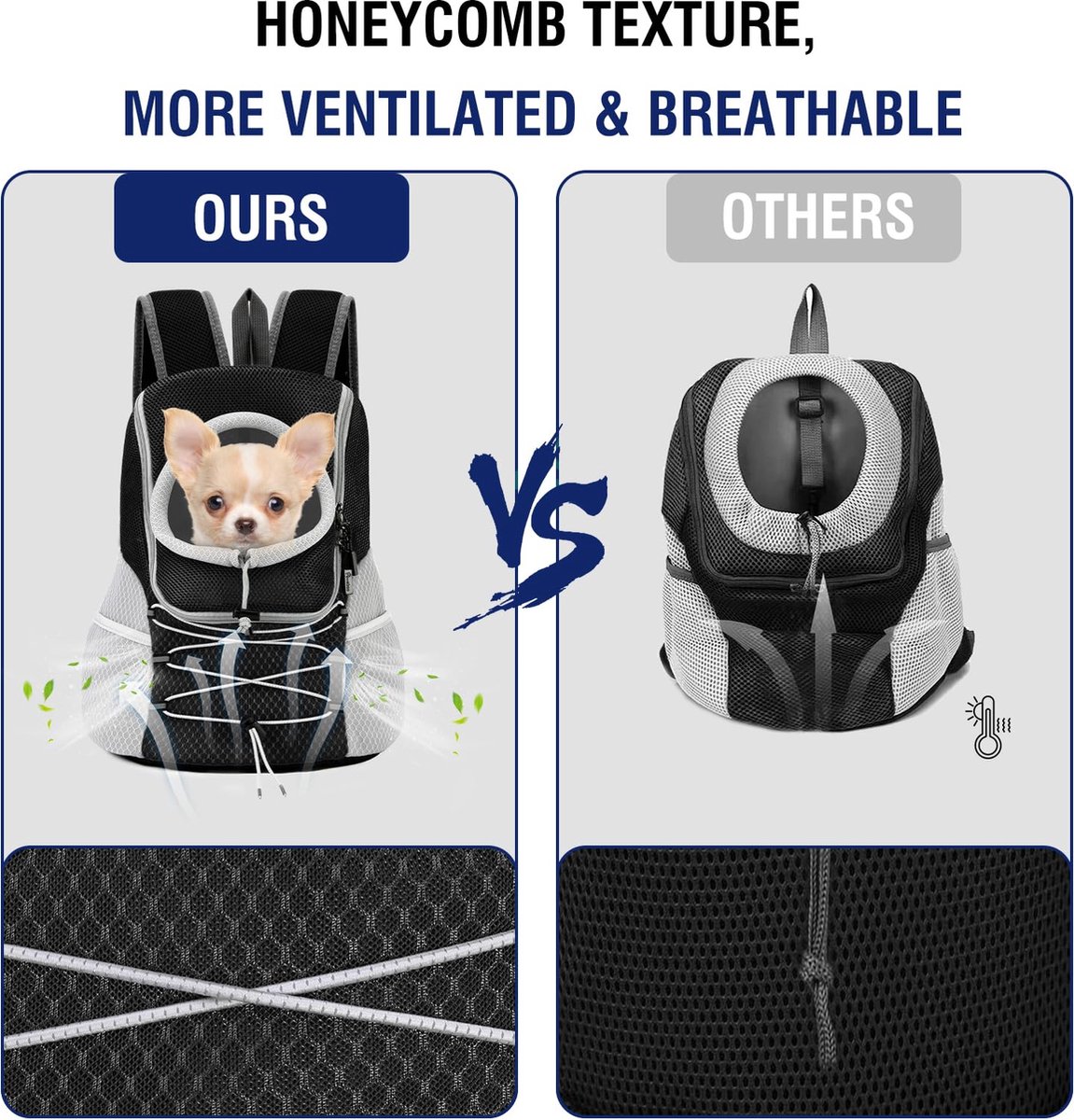 Pawaboo Hondendraagtas, draagbare huisdiertas met brede veiligheidsgordel, outdoor reizen, huisdierschoudertas, transporttas voor kleine hond en kat (tot 10 lbs), zwart