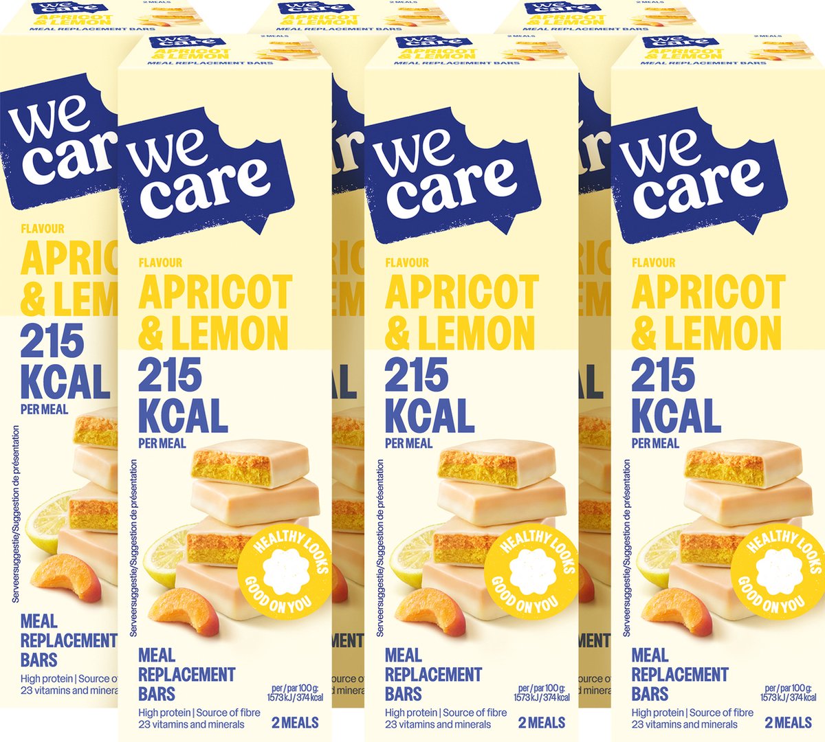 Goedkoopste WeCare Meal replacement Bars abricot lemon 6 x 2 repen