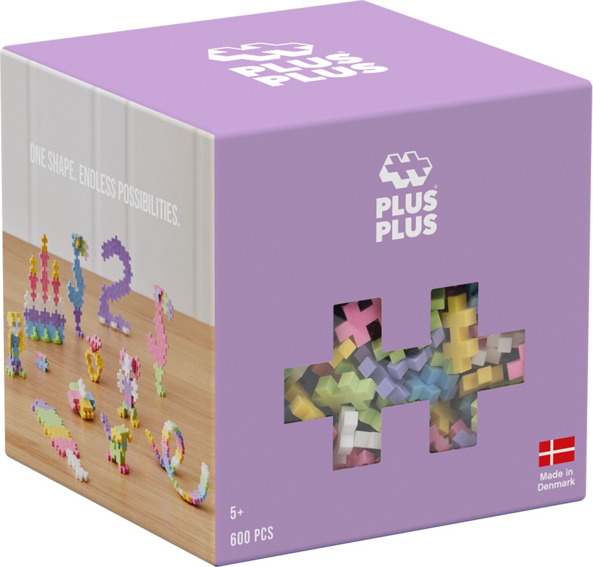 Plus-Plus Basic Pastel Paars 600 delige bouwset - 3312 - Bouwspeelgoed - Constructiespeelgoed - Set met bouwstenen - Vanaf 5 jaar — afbeelding 17