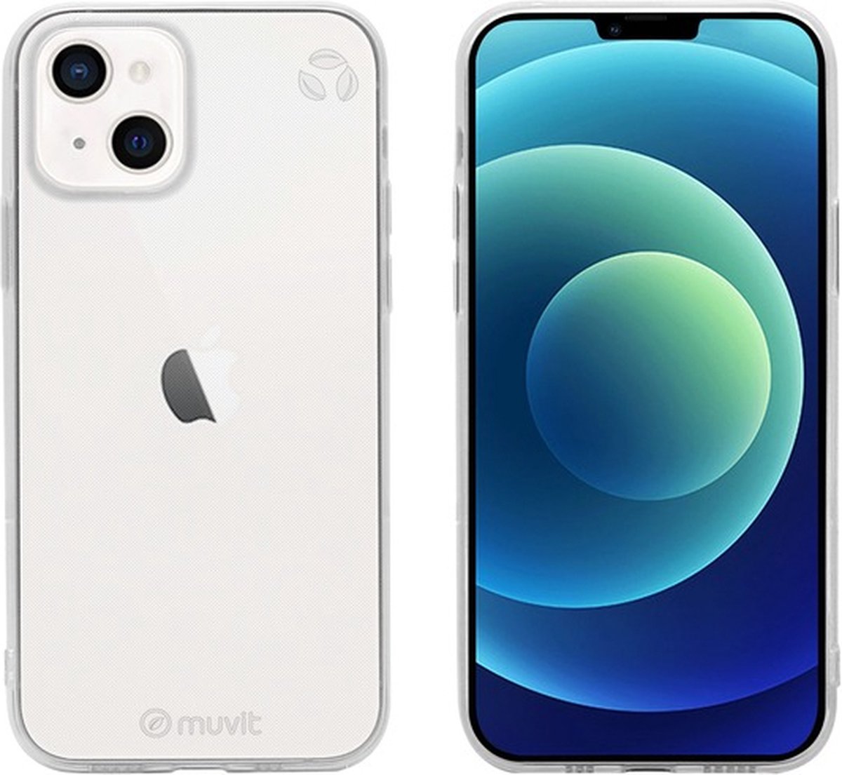 Muvit, Hoesje Geschikt voor Apple iPhone 13 RECYCLETEK SOUPLE, Transparant