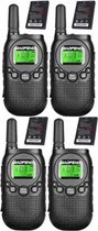 Set van 4 zwarte Baofeng BF-T6 Walkie Talkie met accu