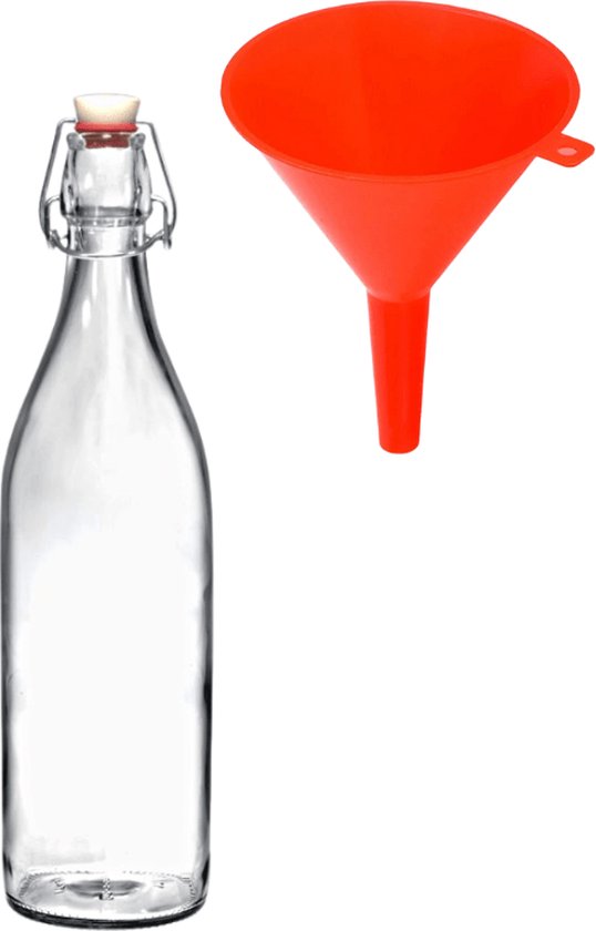 Lot De 8 Entonnoirs Plastique Large Bec - Rouge | Pour Cuisine, Laboratoire, Garage