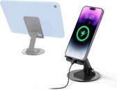 New Aluminum Stand Portable Desktop Phone Stand 360° Rotatable and Foldable Cell Phone Holder Metal Base for Table & Bed Compatible with All Smartphones & Tablets Desk