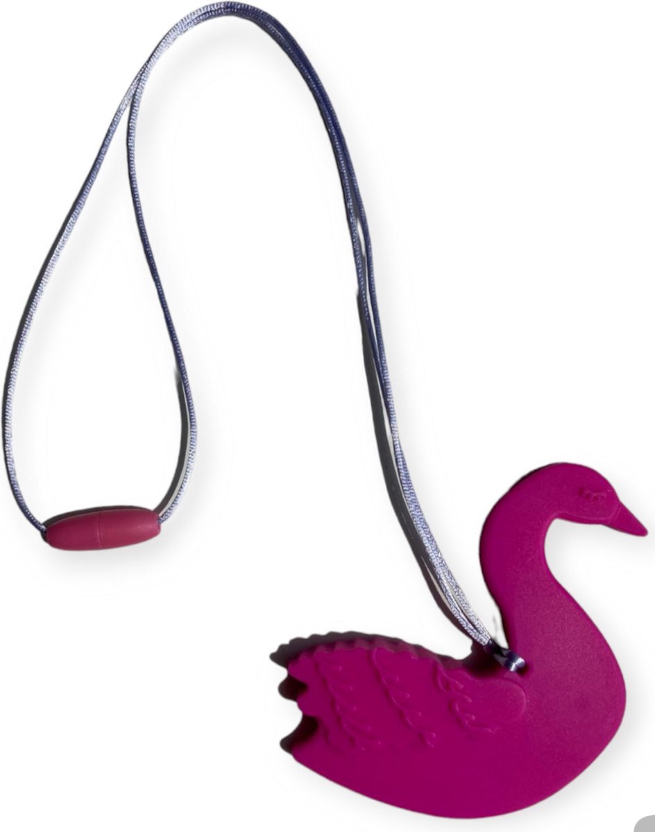 Joy Nino Bijtketting Zwaan Fuchsia Lila Roze