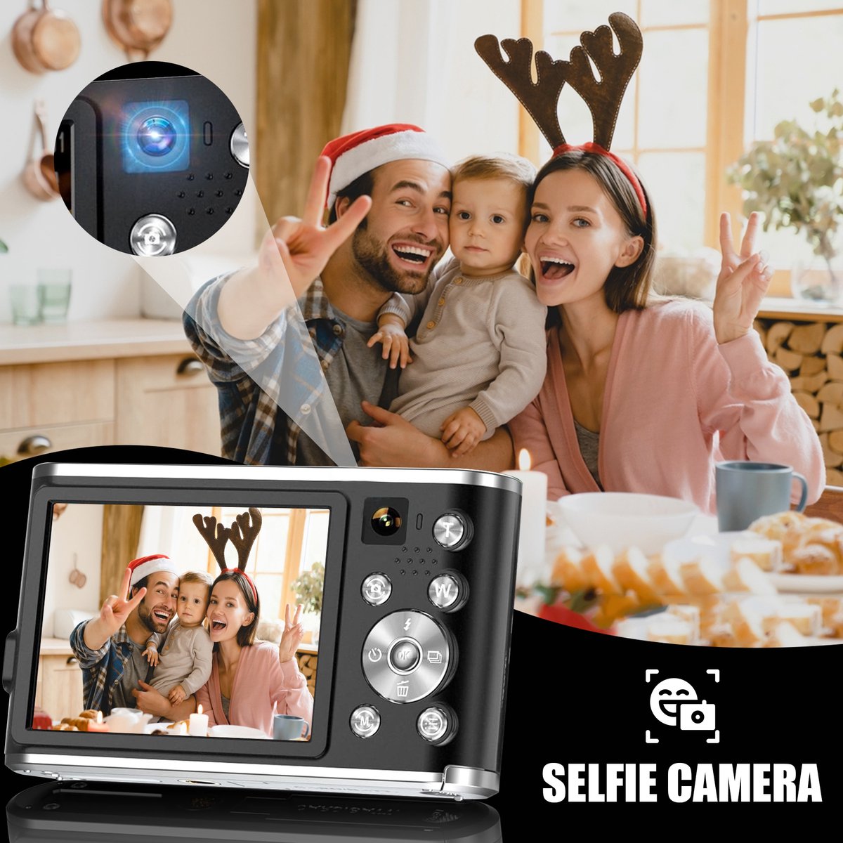 K&L Digitale Camera 4K 48MP – Compact met 16x Zoom thumbnail 8