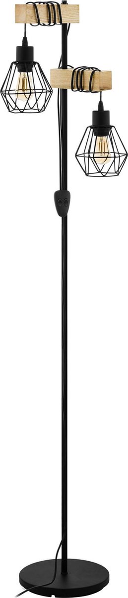 EGLO Townshend 5 Vloerlamp - E27 - 166,5 cm - Zwart, Bruin