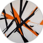 Abstract expressionisme wandschaal - Moderne kunst muurdecoratie rond - Wandbord Woonkamer - Klassiek schilderijen - Rond schilderij - Kunstwerk muurcirkel aluminium 100x100 cm