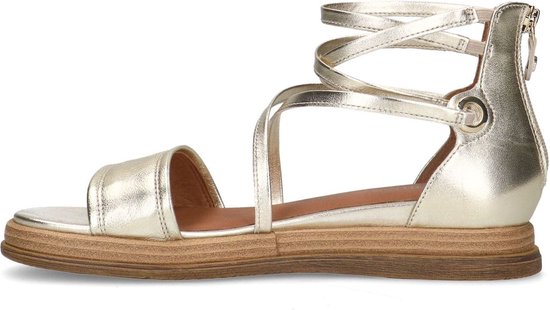 No Stress - Femme - Sandales à brides en cuir doré - Taille 37