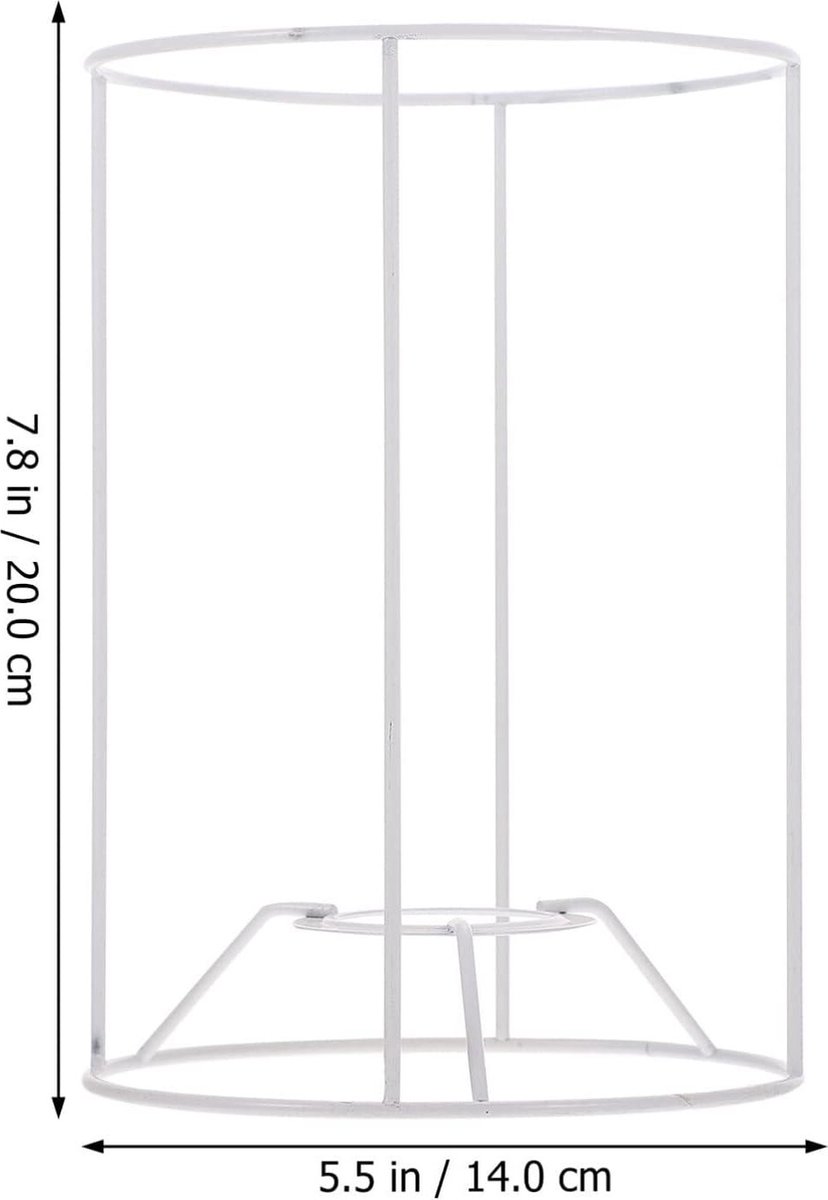 Allecto Premium - Metalen lampenkap frame met cilinder en klemmen - Industriële
