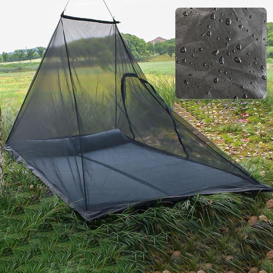 Muggennet bed reizen - Geïmpregneerd muggennet - Wit - Met haken - Outdoor - Thuis