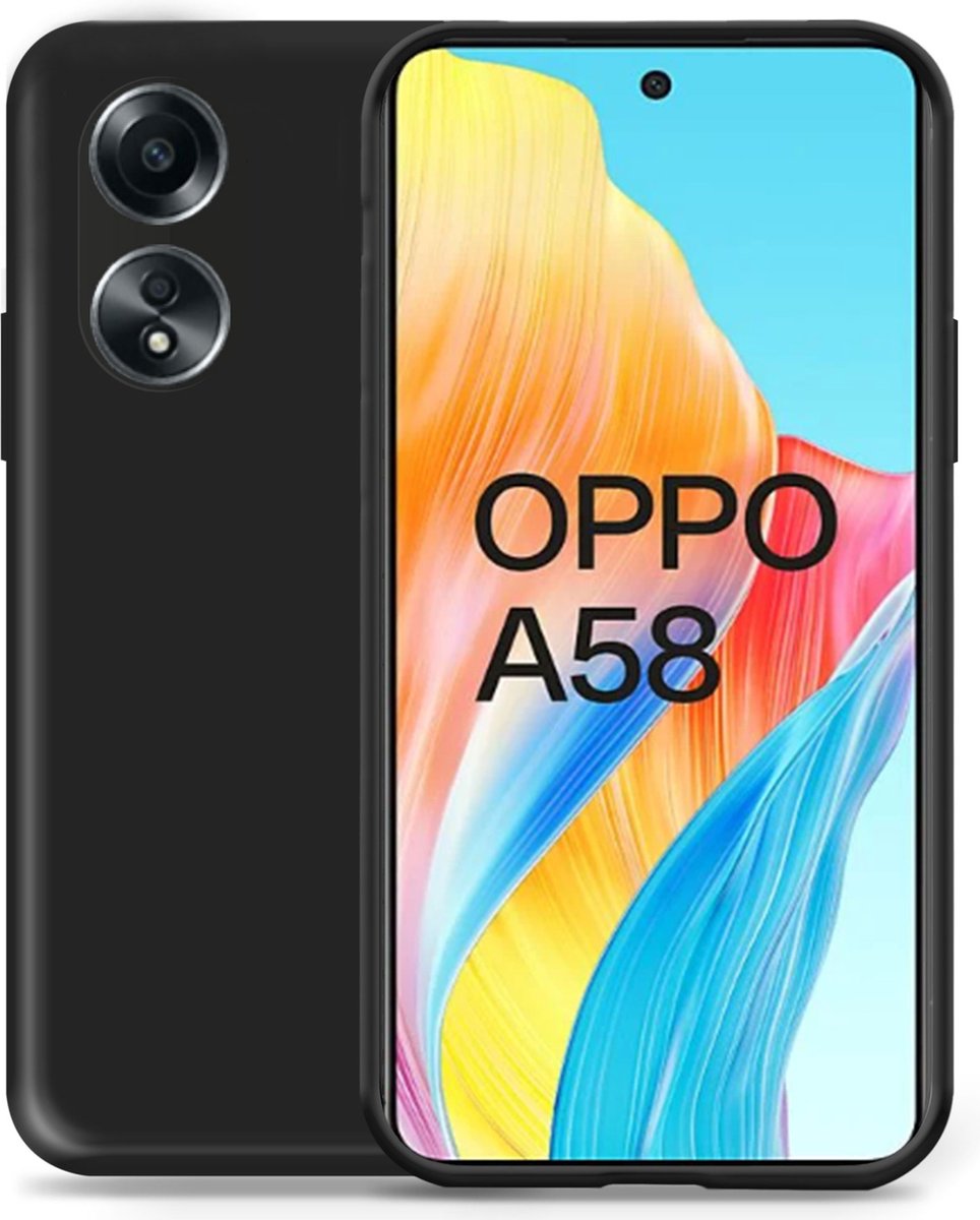 Hoesje geschikt voor OPPO A58 - Liquid Back Case Cover Zwart