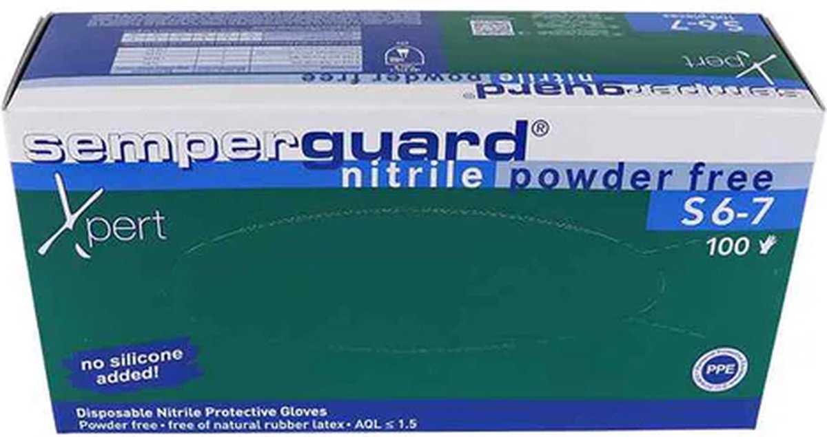 Goedkoopste Voordeelverpakking van 10 x Semperguard latex handschoenen - wit - poedervrij - IC - small - 100 stuks