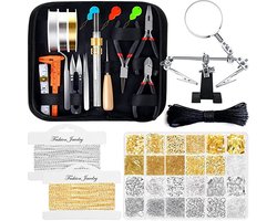 Meedeer XL Sieraden Maken Gereedschap Set-Armband maken kit-Sieraden Maken Kit-Sieraden Reparatie Kit met Sieraden Tangen-Draad en Benodigdheden voor Reparaties en het Maken van Oorbellen-Armbanden-Kettingen en meer-met verstelbare werktafel