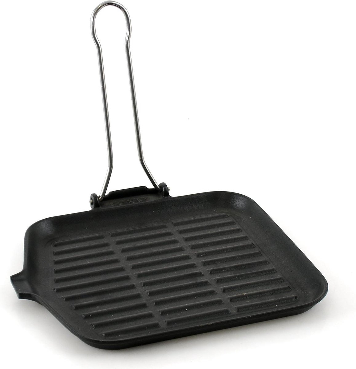 Gietijzeren grillpan - Dietella - gietijzer aluminium antraciet - 24 x 24 cm