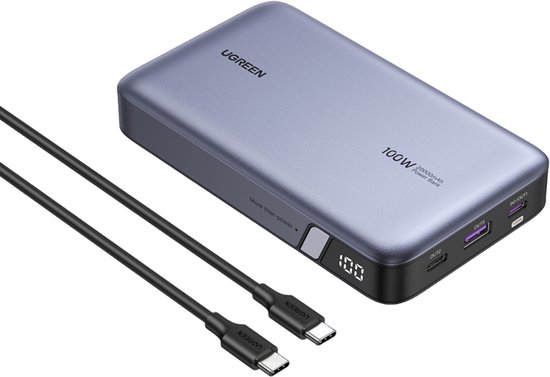 UGREEN Power Bank 100W 20000mAh Grijs met 3 Poorten - UGREEN - €59,00