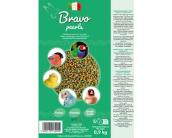 Binnenvogels- Vogelvoer- Perle- Bravo Pearls - Perle morbide vervanger- Groengeel kiemzaad vervanger- zak 5ilo