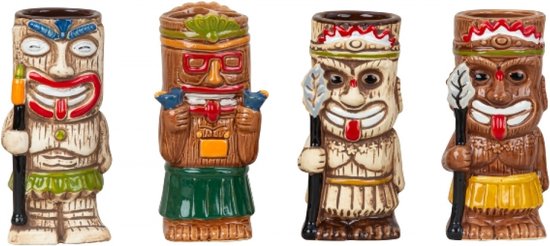 Foto: Tiki glazen tiki mugs tiki beker cocktail glazen cocktailsets longdrinkglas set van 4 tiki glazen