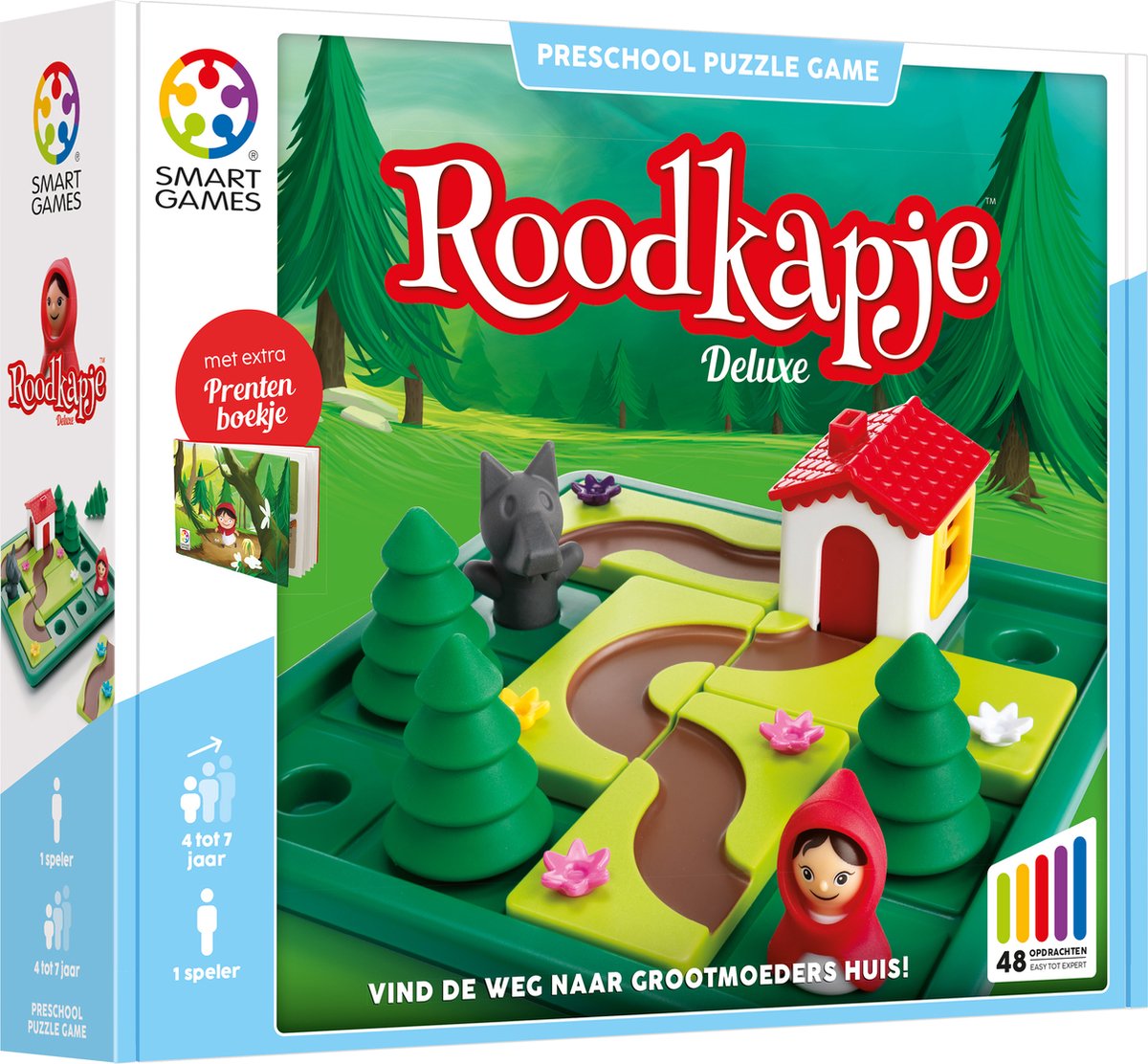 SmartGames - Roodkapje Deluxe - 48 opdrachten - denkspel voor kleuters met extra sprookjesboek