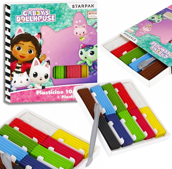 Gabby's Dollhouse golvende klei met spateltje set van 10 kleuren