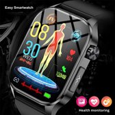 Bloedglucosemeter Gezondheid Smart Horloge Ecg + Ppg Bloeddrukmeting IP68 Waterdichte Sport Smartwatch hartslag, bloeddruk Zuurstof, bloed suiker Meter - Originele Band 2024 Model