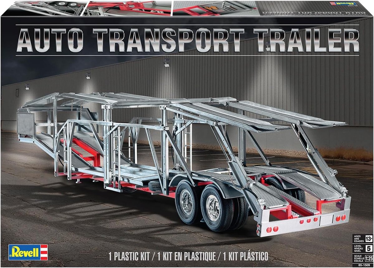 Revell Modelbouwpakket - 11509 Auto Transport Trailer Aanhanger - Voor 6 auto's - Modelbouw Set - 1:24 en 1:25