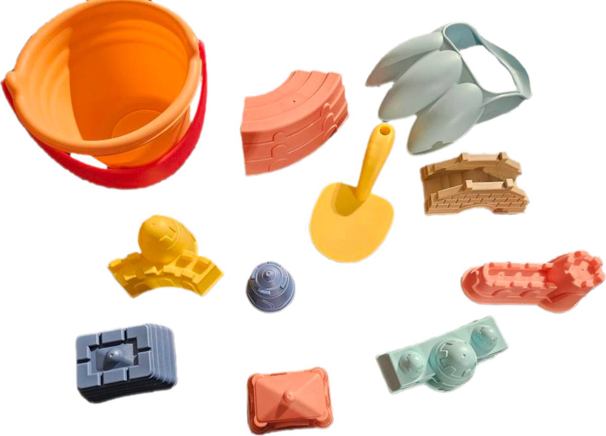 Strand set zandkastelen 11 delig Strand speelgoed Strandspeelgoed Zandset Zandbak set Zandbak speelgoed Zandbakspeelgoed Zandkasteel bouwen Zomer Strandspeelgoed Strandemmer Strandschep Strandset
