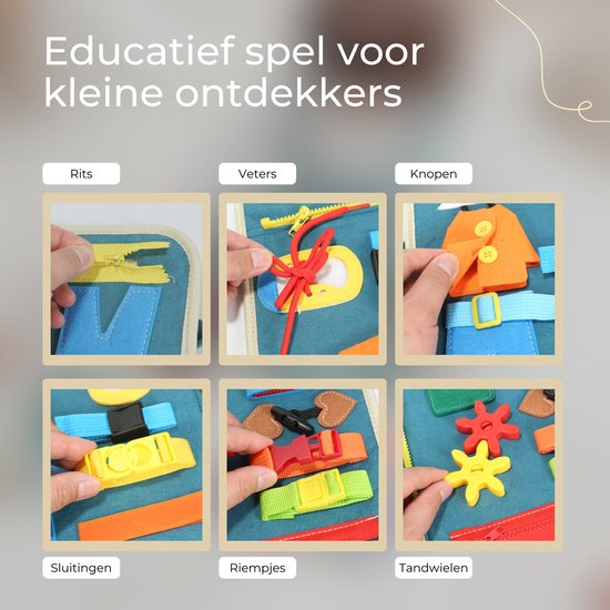 ZenseKids® Busy Board - Nederlands - Montessori speelgoed - Activiteitenboek - Sensorisch Speelgoed - Busy Book - Educatief Speelgoed - Peuter Speelgoed - Jongens - Meisjes - Voor in de auto - Voor onderweg - 3 jaar - 4 jaar - 5 jaar - 6 jaar van ZenseKids — afbeelding 2