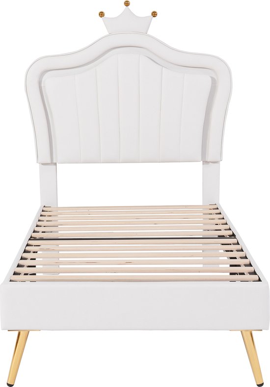 Gestoffeerd kinderbed 140x200cm - met LED-verlichting onder het bed en