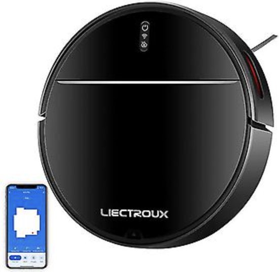 LIECTROUX - M7S PRO - Robot Stofzuiger - Droog en Nat Dweilen Combo - Smart Mapping - WiFi App - 4KPa Zuigkracht - Borstelloze Motor - Werkt met Alexa en Google Assistant - Ideaal voor Huisdierhaar - Tapijt - Harde Vloer