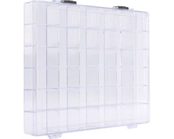 Omslag van Vaessen Creative Opbergdoos met vakjes - Diamond Painting Opbergdoos - Sorteerdoos met 36 vakjes - 25x18 cm - Transparant