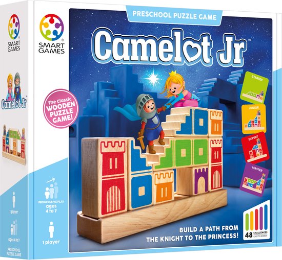 SmartGames - Camelot JR. - 48 opdrachten - houten denkspel - klassieker