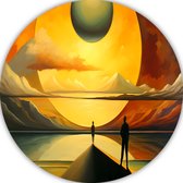 Tableau rond paysage - Cercle mural nature - Échelles murales Personnes - Décoration murale classique - Cercles muraux - Décoration chambre cercle mural forex 60x60 cm