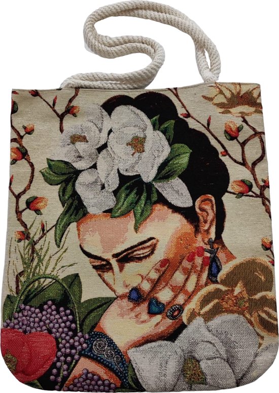 Sac bandoulière Frida Kahlo - Tissu Gobelin - 37 cm x 40,5 cm