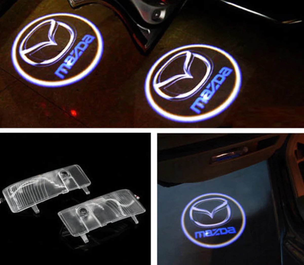 Auto deur lichten Logo voor Mazda Cx-5 Cx-7 CX3 CX30 CX8 CX-9, LED Welkom Light Logo deur lamp Projector Ghost Lamp, Ingang Verlichting Plasverlichting Auto Decoratie Accessoires,4Pcs