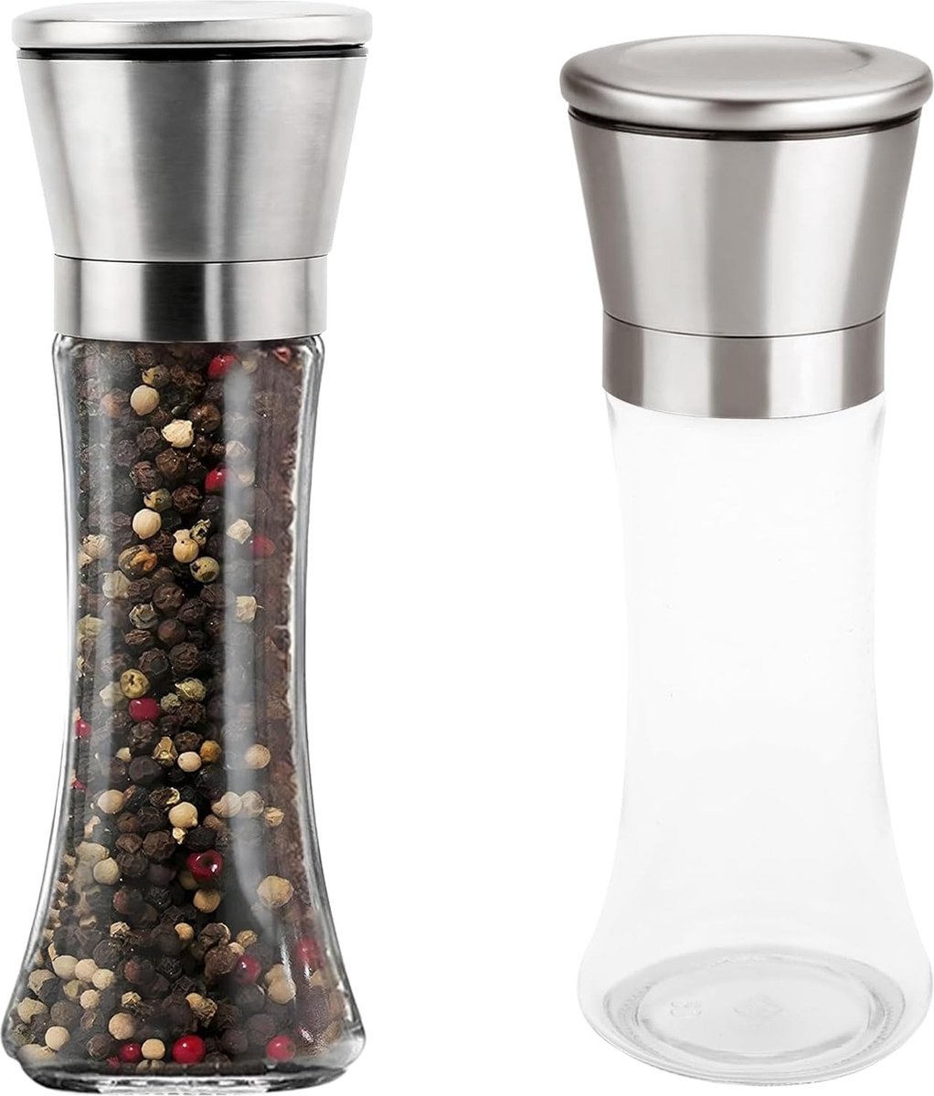 Peper Molen Kruidenmolen Roestvrijstalen Zout-pepermolens, 2-in-1 Multifunctionele Kruidenfles, Verstelbare Grove Molens Pepermolen (Size : 16.5 * 4.5cm