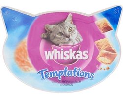 3x Whiskas snack temptations zalm - 60 gr