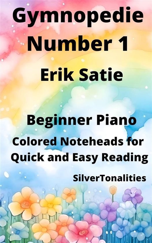 Gymnopedie Number 1 Beginner Piano Sheet Music with Colored  ... - cover