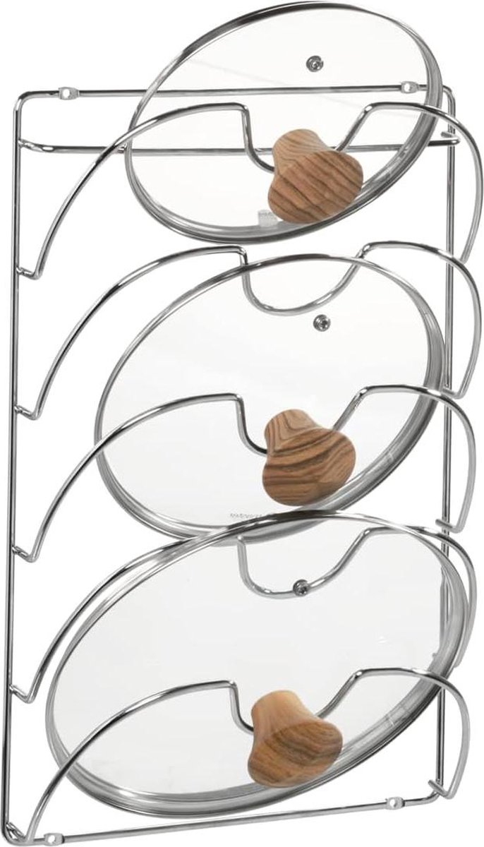 Classico Keukenkast Opbergrek voor Pot Pannendeksels - Chroom - 274 x 97 x 425 cm