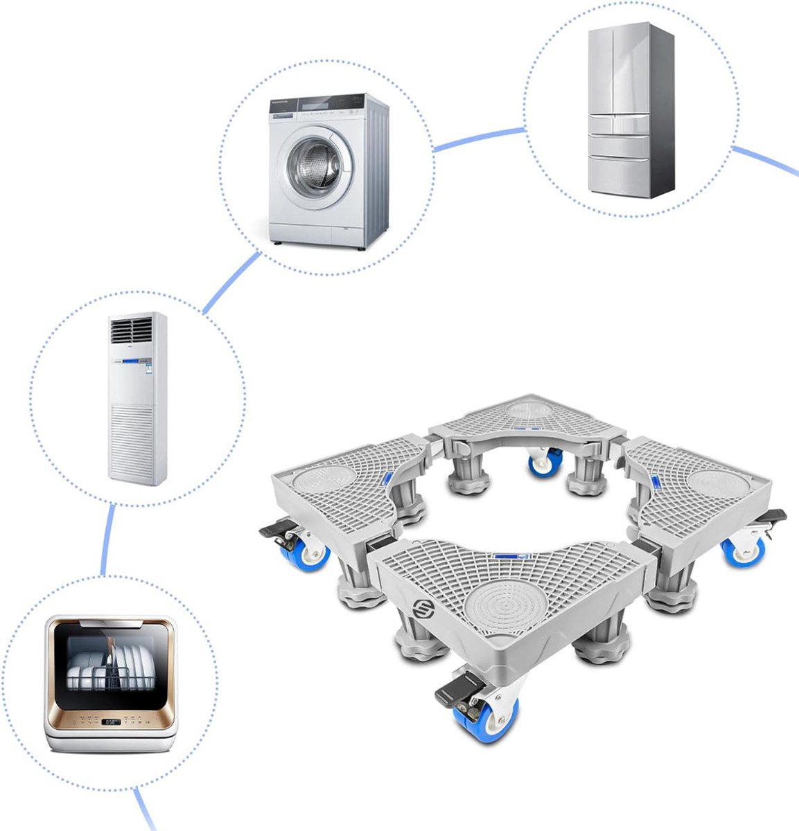 Equivera Wasmachine Verhoger - Wasmachine Sokkel - Wasmachine opbouwmeubel - Wasmachine Kast - Wasmachine Ombouw - Wasmachine Meubel