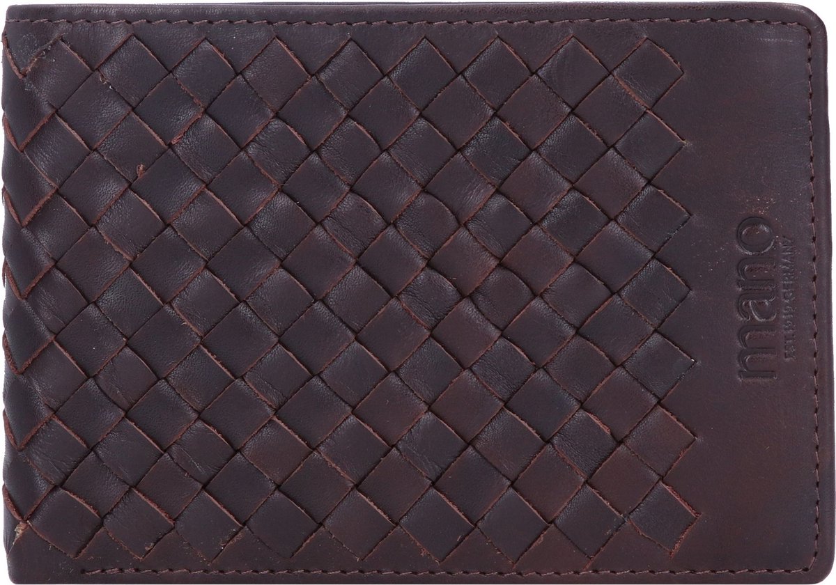mano Leren Portemonnee Don Luca Coin Wallet with Flap Dark Brown Donkerbruin